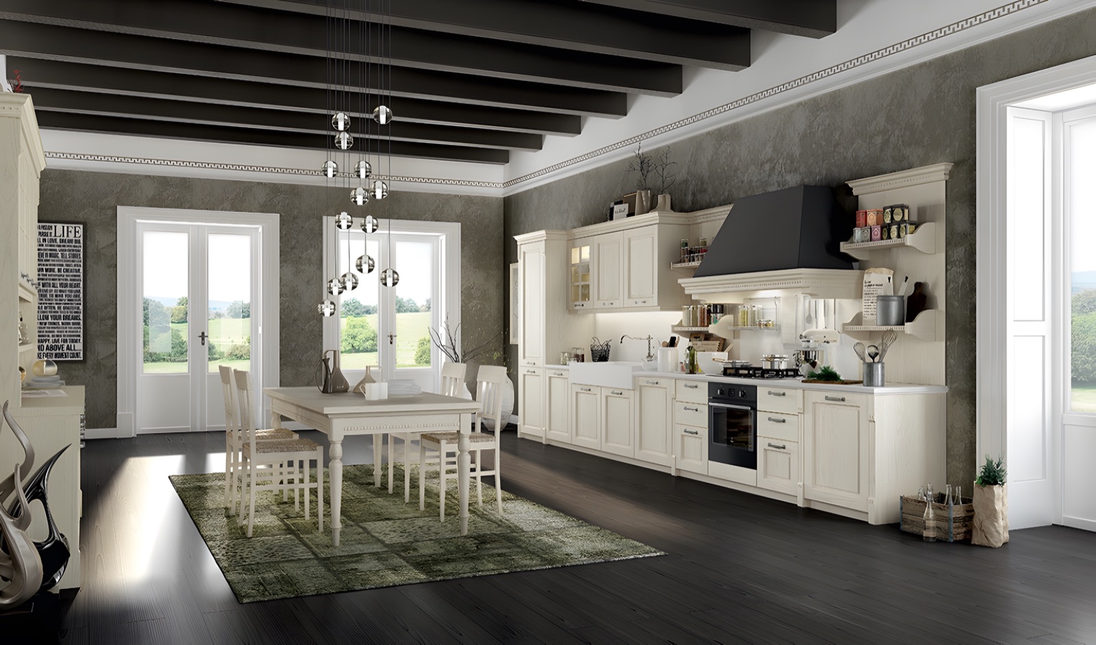 Cucina classica Virginia con isola